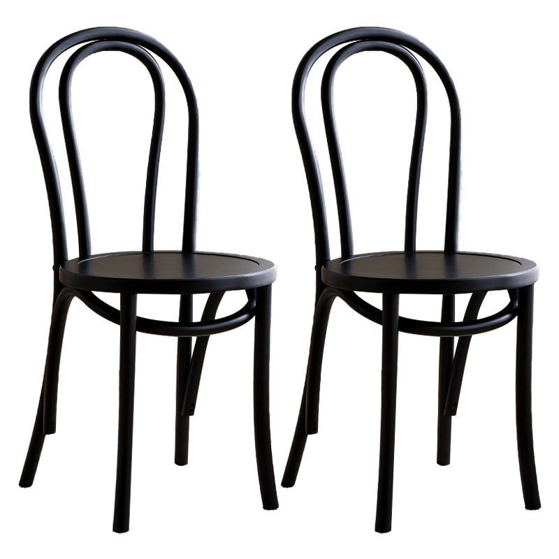 Contemporary Style Beech Wood Chair Windsor Back Side Kitchen Chairs Set Black 2 Piece Set Clearhalo ' kitchen&dining_furn' 'Dining Chairs' 'Dining Tables & Seating' 'dining_chair' 'furn' 'furn_dining_chair' 'Furniture' 'furniture_dining_chair' 'Kitchen & Dining Furniture' 'kitchen' 3858902