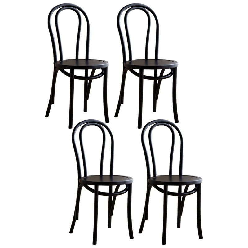 Contemporary Style Beech Wood Chair Windsor Back Side Kitchen Chairs Set Black 4 Piece Set Clearhalo ' kitchen&dining_furn' 'Dining Chairs' 'Dining Tables & Seating' 'dining_chair' 'furn' 'furn_dining_chair' 'Furniture' 'furniture_dining_chair' 'Kitchen & Dining Furniture' 'kitchen' 3858903