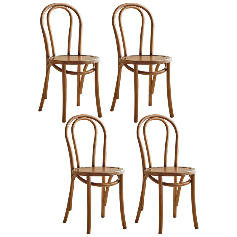 Contemporary Style Beech Wood Chair Windsor Back Side Kitchen Chairs Set Light Brown 4 Piece Set Clearhalo ' kitchen&dining_furn' 'Dining Chairs' 'Dining Tables & Seating' 'dining_chair' 'furn' 'furn_dining_chair' 'Furniture' 'furniture_dining_chair' 'Kitchen & Dining Furniture' 'kitchen' 3858921