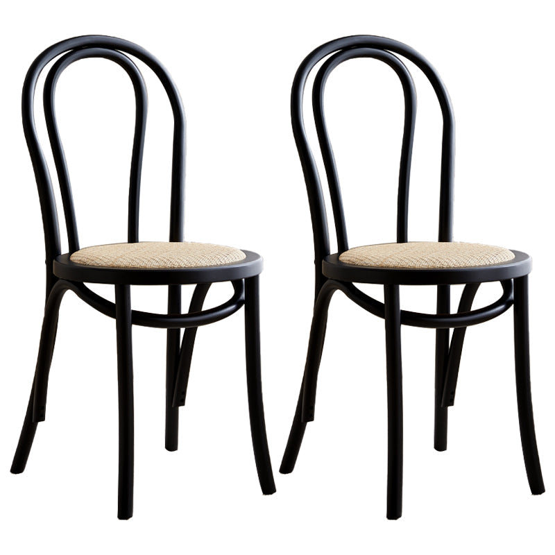Contemporary Style Beech Wood Chair Windsor Back Side Kitchen Chairs Set Black White 2 Piece Set Clearhalo ' kitchen&dining_furn' 'Dining Chairs' 'Dining Tables & Seating' 'dining_chair' 'furn' 'furn_dining_chair' 'Furniture' 'furniture_dining_chair' 'Kitchen & Dining Furniture' 'kitchen' 3858925
