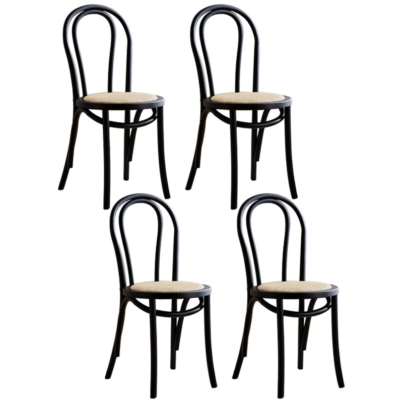 Contemporary Style Beech Wood Chair Windsor Back Side Kitchen Chairs Set Black White 4 Piece Set Clearhalo ' kitchen&dining_furn' 'Dining Chairs' 'Dining Tables & Seating' 'dining_chair' 'furn' 'furn_dining_chair' 'Furniture' 'furniture_dining_chair' 'Kitchen & Dining Furniture' 'kitchen' 3858926