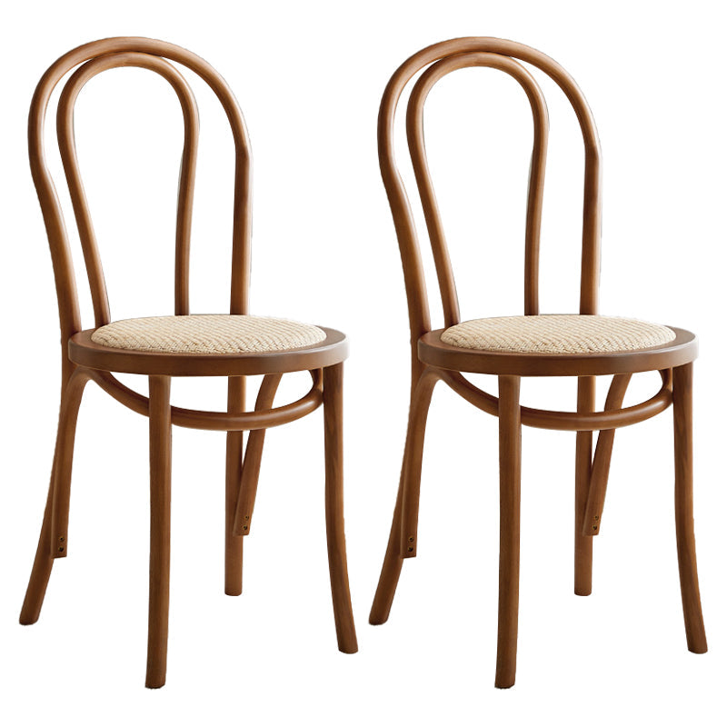 Contemporary Style Beech Wood Chair Windsor Back Side Kitchen Chairs Set Off-White 2 Piece Set Clearhalo ' kitchen&dining_furn' 'Dining Chairs' 'Dining Tables & Seating' 'dining_chair' 'furn' 'furn_dining_chair' 'Furniture' 'furniture_dining_chair' 'Kitchen & Dining Furniture' 'kitchen' 3858928