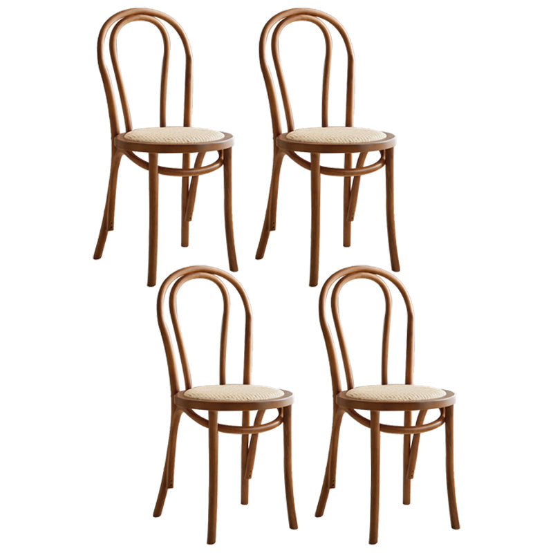 Contemporary Style Beech Wood Chair Windsor Back Side Kitchen Chairs Set Off-White 4 Piece Set Clearhalo ' kitchen&dining_furn' 'Dining Chairs' 'Dining Tables & Seating' 'dining_chair' 'furn' 'furn_dining_chair' 'Furniture' 'furniture_dining_chair' 'Kitchen & Dining Furniture' 'kitchen' 3858929
