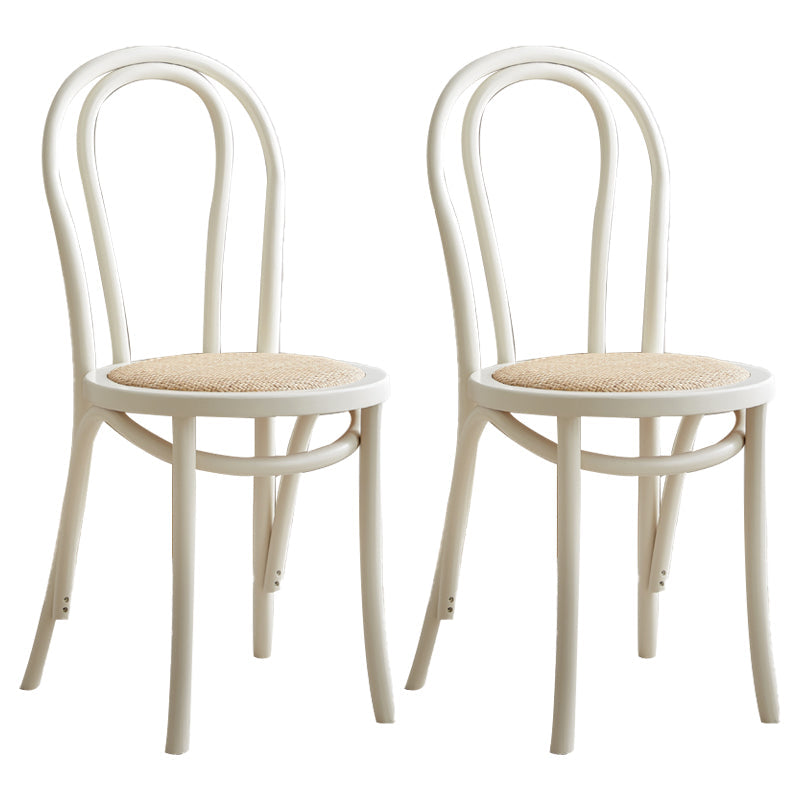 Contemporary Style Beech Wood Chair Windsor Back Side Kitchen Chairs Set Textured White 2 Piece Set Clearhalo ' kitchen&dining_furn' 'Dining Chairs' 'Dining Tables & Seating' 'dining_chair' 'furn' 'furn_dining_chair' 'Furniture' 'furniture_dining_chair' 'Kitchen & Dining Furniture' 'kitchen' 3858931