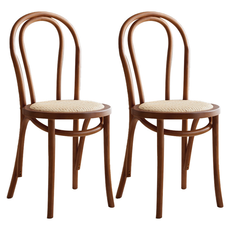 Contemporary Style Beech Wood Chair Windsor Back Side Kitchen Chairs Set Dark Brown 2 Piece Set Clearhalo ' kitchen&dining_furn' 'Dining Chairs' 'Dining Tables & Seating' 'dining_chair' 'furn' 'furn_dining_chair' 'Furniture' 'furniture_dining_chair' 'Kitchen & Dining Furniture' 'kitchen' 3858937