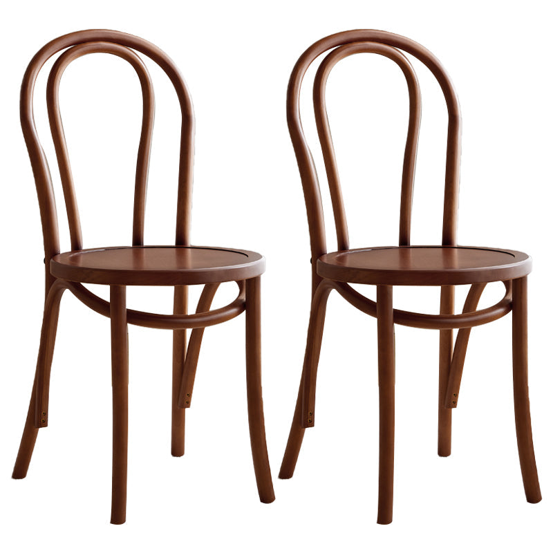 Contemporary Style Beech Wood Chair Windsor Back Side Kitchen Chairs Set Walnut 2 Piece Set Clearhalo ' kitchen&dining_furn' 'Dining Chairs' 'Dining Tables & Seating' 'dining_chair' 'furn' 'furn_dining_chair' 'Furniture' 'furniture_dining_chair' 'Kitchen & Dining Furniture' 'kitchen' 3858940