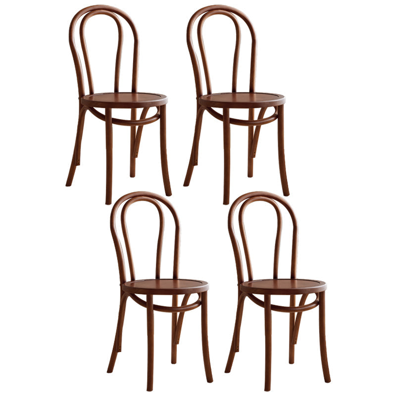 Contemporary Style Beech Wood Chair Windsor Back Side Kitchen Chairs Set Walnut 4 Piece Set Clearhalo ' kitchen&dining_furn' 'Dining Chairs' 'Dining Tables & Seating' 'dining_chair' 'furn' 'furn_dining_chair' 'Furniture' 'furniture_dining_chair' 'Kitchen & Dining Furniture' 'kitchen' 3858941