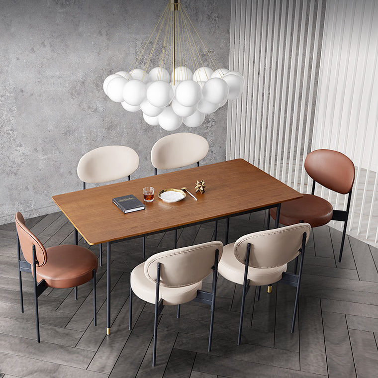 Contemporary Style Open Back Dining Side Chair Upholstered Armless Side Chairs (Set of 2) Clearhalo ' kitchen&dining_furn' 'Dining Chairs' 'Dining Tables & Seating' 'dining_chair' 'furn' 'furn_dining_chair' 'Furniture' 'furniture_dining_chair' 'Kitchen & Dining Furniture' 'kitchen' 3858947