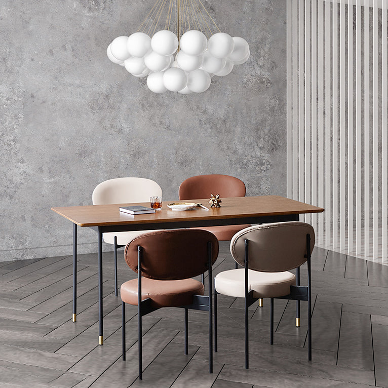 Contemporary Style Open Back Dining Side Chair Upholstered Armless Side Chairs (Set of 2) Clearhalo ' kitchen&dining_furn' 'Dining Chairs' 'Dining Tables & Seating' 'dining_chair' 'furn' 'furn_dining_chair' 'Furniture' 'furniture_dining_chair' 'Kitchen & Dining Furniture' 'kitchen' 3858948