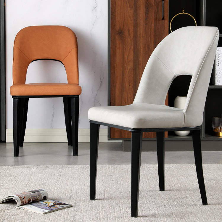 Matte Finish Contemporary Dining Side Chair Leather Open Back Dining Chair Clearhalo ' kitchen&dining_furn' 'Dining Chairs' 'Dining Tables & Seating' 'dining_chair' 'furn' 'furn_dining_chair' 'Furniture' 'furniture_dining_chair' 'Kitchen & Dining Furniture' 'kitchen' 3858956