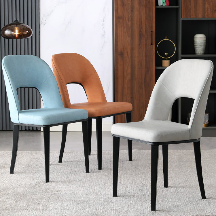 Matte Finish Contemporary Dining Side Chair Leather Open Back Dining Chair Clearhalo ' kitchen&dining_furn' 'Dining Chairs' 'Dining Tables & Seating' 'dining_chair' 'furn' 'furn_dining_chair' 'Furniture' 'furniture_dining_chair' 'Kitchen & Dining Furniture' 'kitchen' 3858962