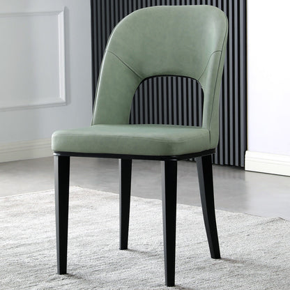 Matte Finish Contemporary Dining Side Chair Leather Open Back Dining Chair Green 1 Piece Clearhalo ' kitchen&dining_furn' 'Dining Chairs' 'Dining Tables & Seating' 'dining_chair' 'furn' 'furn_dining_chair' 'Furniture' 'furniture_dining_chair' 'Kitchen & Dining Furniture' 'kitchen' 3858974