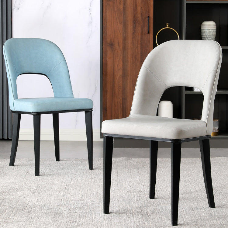 Matte Finish Contemporary Dining Side Chair Leather Open Back Dining Chair Clearhalo ' kitchen&dining_furn' 'Dining Chairs' 'Dining Tables & Seating' 'dining_chair' 'furn' 'furn_dining_chair' 'Furniture' 'furniture_dining_chair' 'Kitchen & Dining Furniture' 'kitchen' 3858980