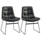 Contemporary Style Metal Dining Chair Dining Side Arm Chair for Kitchen Black 2 Piece Set Clearhalo ' kitchen&dining_furn' 'Dining Chairs' 'Dining Tables & Seating' 'dining_chair' 'furn' 'furn_dining_chair' 'Furniture' 'furniture_dining_chair' 'Kitchen & Dining Furniture' 'kitchen' 3858983