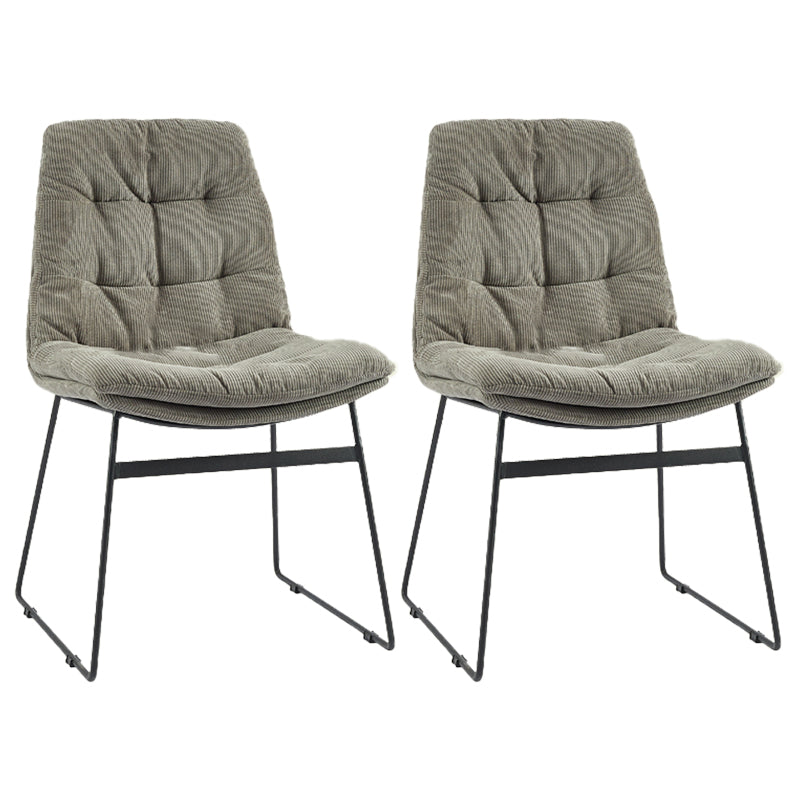 Contemporary Style Metal Dining Chair Dining Side Arm Chair for Kitchen Grey 2 Piece Set Clearhalo ' kitchen&dining_furn' 'Dining Chairs' 'Dining Tables & Seating' 'dining_chair' 'furn' 'furn_dining_chair' 'Furniture' 'furniture_dining_chair' 'Kitchen & Dining Furniture' 'kitchen' 3858989