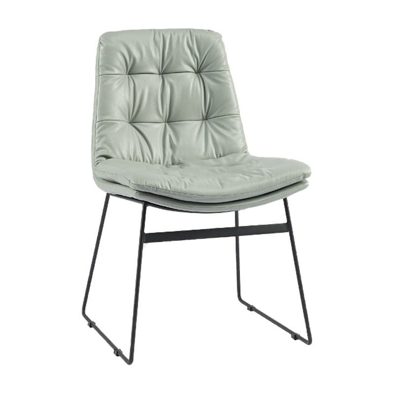 Contemporary Style Metal Dining Chair Dining Side Arm Chair for Kitchen Light Gray 1 Piece Clearhalo ' kitchen&dining_furn' 'Dining Chairs' 'Dining Tables & Seating' 'dining_chair' 'furn' 'furn_dining_chair' 'Furniture' 'furniture_dining_chair' 'Kitchen & Dining Furniture' 'kitchen' 3858999