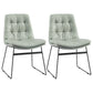 Contemporary Style Metal Dining Chair Dining Side Arm Chair for Kitchen Light Gray 2 Piece Set Clearhalo ' kitchen&dining_furn' 'Dining Chairs' 'Dining Tables & Seating' 'dining_chair' 'furn' 'furn_dining_chair' 'Furniture' 'furniture_dining_chair' 'Kitchen & Dining Furniture' 'kitchen' 3859002