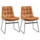 Contemporary Style Metal Dining Chair Dining Side Arm Chair for Kitchen Brown 2 Piece Set Clearhalo ' kitchen&dining_furn' 'Dining Chairs' 'Dining Tables & Seating' 'dining_chair' 'furn' 'furn_dining_chair' 'Furniture' 'furniture_dining_chair' 'Kitchen & Dining Furniture' 'kitchen' 3859006