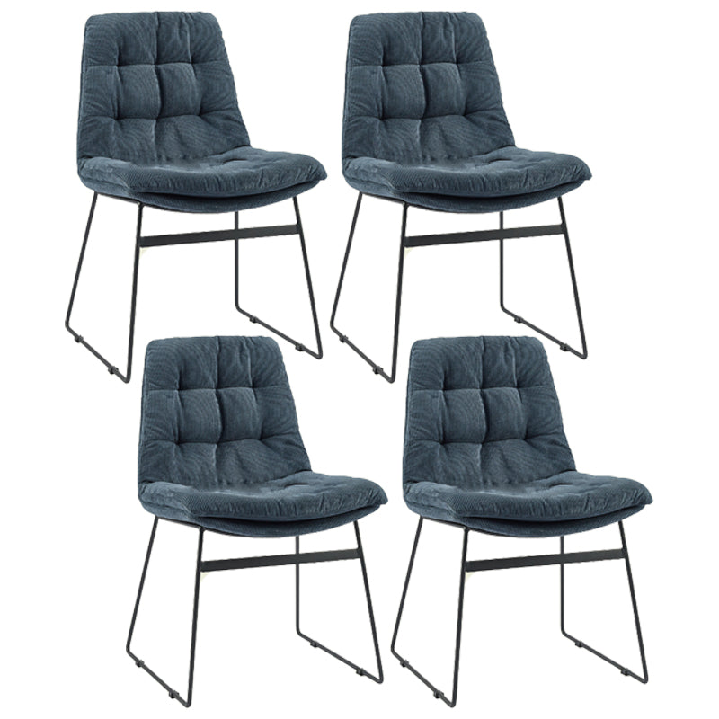 Contemporary Style Metal Dining Chair Dining Side Arm Chair for Kitchen Blue 4 Piece Set Clearhalo ' kitchen&dining_furn' 'Dining Chairs' 'Dining Tables & Seating' 'dining_chair' 'furn' 'furn_dining_chair' 'Furniture' 'furniture_dining_chair' 'Kitchen & Dining Furniture' 'kitchen' 3859009