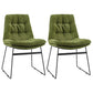 Contemporary Style Metal Dining Chair Dining Side Arm Chair for Kitchen Green 2 Piece Set Clearhalo ' kitchen&dining_furn' 'Dining Chairs' 'Dining Tables & Seating' 'dining_chair' 'furn' 'furn_dining_chair' 'Furniture' 'furniture_dining_chair' 'Kitchen & Dining Furniture' 'kitchen' 3859010