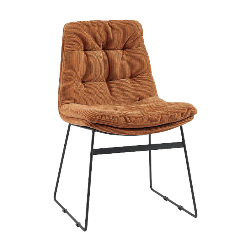 Contemporary Style Metal Dining Chair Dining Side Arm Chair for Kitchen Light Brown 1 Piece Clearhalo ' kitchen&dining_furn' 'Dining Chairs' 'Dining Tables & Seating' 'dining_chair' 'furn' 'furn_dining_chair' 'Furniture' 'furniture_dining_chair' 'Kitchen & Dining Furniture' 'kitchen' 3859012