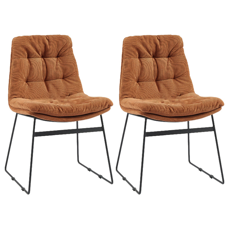 Contemporary Style Metal Dining Chair Dining Side Arm Chair for Kitchen Light Brown 2 Piece Set Clearhalo ' kitchen&dining_furn' 'Dining Chairs' 'Dining Tables & Seating' 'dining_chair' 'furn' 'furn_dining_chair' 'Furniture' 'furniture_dining_chair' 'Kitchen & Dining Furniture' 'kitchen' 3859013