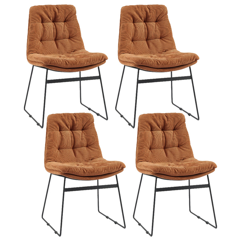 Contemporary Style Metal Dining Chair Dining Side Arm Chair for Kitchen Light Brown 4 Piece Set Clearhalo ' kitchen&dining_furn' 'Dining Chairs' 'Dining Tables & Seating' 'dining_chair' 'furn' 'furn_dining_chair' 'Furniture' 'furniture_dining_chair' 'Kitchen & Dining Furniture' 'kitchen' 3859014
