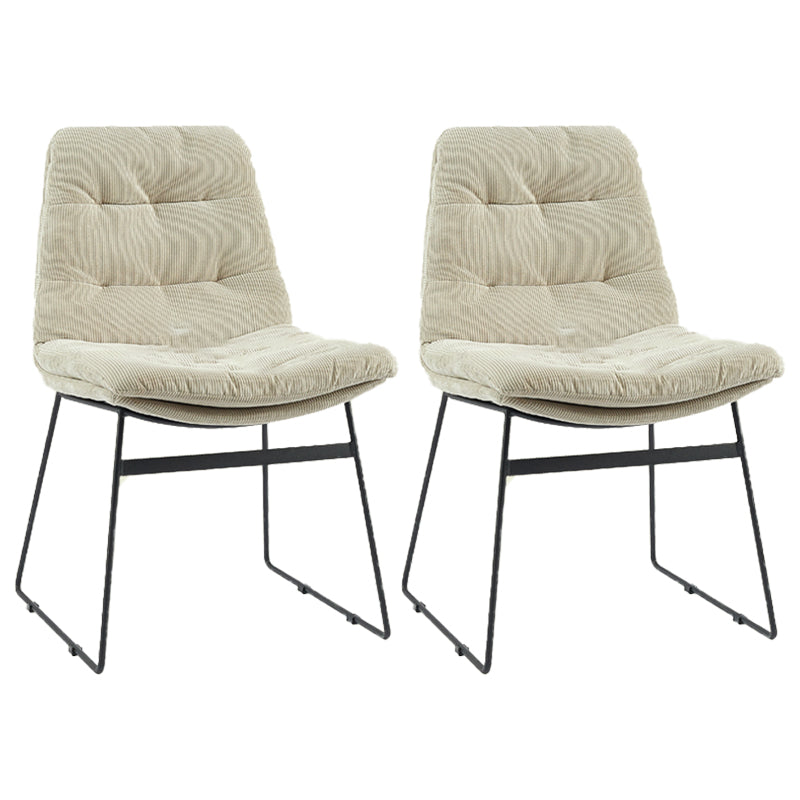 Contemporary Style Metal Dining Chair Dining Side Arm Chair for Kitchen Beige 2 Piece Set Clearhalo ' kitchen&dining_furn' 'Dining Chairs' 'Dining Tables & Seating' 'dining_chair' 'furn' 'furn_dining_chair' 'Furniture' 'furniture_dining_chair' 'Kitchen & Dining Furniture' 'kitchen' 3859016