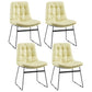 Contemporary Style Metal Dining Chair Dining Side Arm Chair for Kitchen Off-White 4 Piece Set Clearhalo ' kitchen&dining_furn' 'Dining Chairs' 'Dining Tables & Seating' 'dining_chair' 'furn' 'furn_dining_chair' 'Furniture' 'furniture_dining_chair' 'Kitchen & Dining Furniture' 'kitchen' 3859026