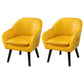 Contemporary Style Upholstered Arm Chair Solid Back Dining Side Chairs for Home Use Yellow 2 Piece Set Clearhalo ' kitchen&dining_furn' 'Dining Chairs' 'Dining Tables & Seating' 'dining_chair' 'furn' 'furn_dining_chair' 'Furniture' 'furniture_dining_chair' 'Kitchen & Dining Furniture' 'kitchen' 3859040