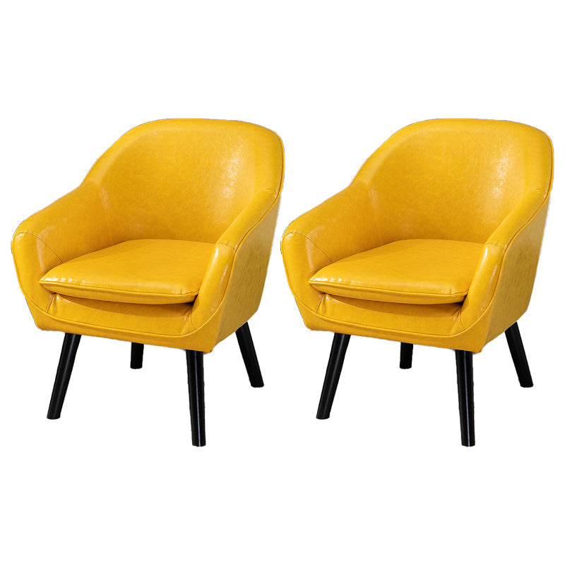 Contemporary Style Upholstered Arm Chair Solid Back Dining Side Chairs for Home Use Yellow 2 Piece Set Clearhalo ' kitchen&dining_furn' 'Dining Chairs' 'Dining Tables & Seating' 'dining_chair' 'furn' 'furn_dining_chair' 'Furniture' 'furniture_dining_chair' 'Kitchen & Dining Furniture' 'kitchen' 3859040