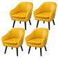 Contemporary Style Upholstered Arm Chair Solid Back Dining Side Chairs for Home Use Yellow 4 Piece Set Clearhalo ' kitchen&dining_furn' 'Dining Chairs' 'Dining Tables & Seating' 'dining_chair' 'furn' 'furn_dining_chair' 'Furniture' 'furniture_dining_chair' 'Kitchen & Dining Furniture' 'kitchen' 3859042