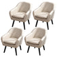 Contemporary Style Upholstered Arm Chair Solid Back Dining Side Chairs for Home Use Khaki 4 Piece Set Clearhalo ' kitchen&dining_furn' 'Dining Chairs' 'Dining Tables & Seating' 'dining_chair' 'furn' 'furn_dining_chair' 'Furniture' 'furniture_dining_chair' 'Kitchen & Dining Furniture' 'kitchen' 3859054