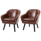Contemporary Style Upholstered Arm Chair Solid Back Dining Side Chairs for Home Use Chocolate 2 Piece Set Clearhalo ' kitchen&dining_furn' 'Dining Chairs' 'Dining Tables & Seating' 'dining_chair' 'furn' 'furn_dining_chair' 'Furniture' 'furniture_dining_chair' 'Kitchen & Dining Furniture' 'kitchen' 3859058