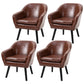 Contemporary Style Upholstered Arm Chair Solid Back Dining Side Chairs for Home Use Chocolate 4 Piece Set Clearhalo ' kitchen&dining_furn' 'Dining Chairs' 'Dining Tables & Seating' 'dining_chair' 'furn' 'furn_dining_chair' 'Furniture' 'furniture_dining_chair' 'Kitchen & Dining Furniture' 'kitchen' 3859060
