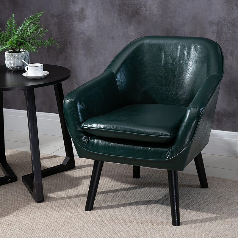 Contemporary Style Upholstered Arm Chair Solid Back Dining Side Chairs for Home Use Turquoise 1 Piece Clearhalo ' kitchen&dining_furn' 'Dining Chairs' 'Dining Tables & Seating' 'dining_chair' 'furn' 'furn_dining_chair' 'Furniture' 'furniture_dining_chair' 'Kitchen & Dining Furniture' 'kitchen' 3859062