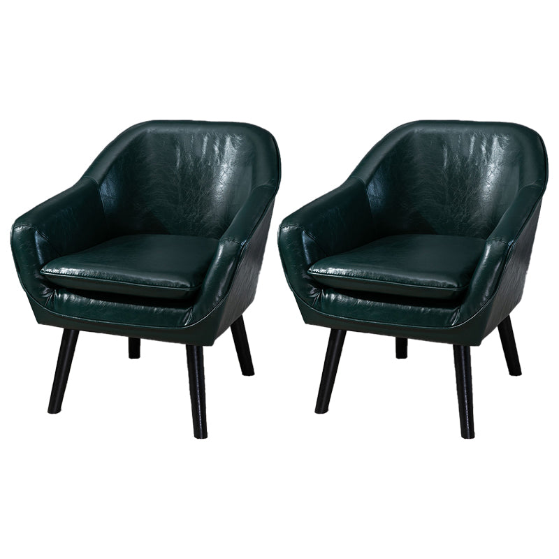 Contemporary Style Upholstered Arm Chair Solid Back Dining Side Chairs for Home Use Turquoise 2 Piece Set Clearhalo ' kitchen&dining_furn' 'Dining Chairs' 'Dining Tables & Seating' 'dining_chair' 'furn' 'furn_dining_chair' 'Furniture' 'furniture_dining_chair' 'Kitchen & Dining Furniture' 'kitchen' 3859063