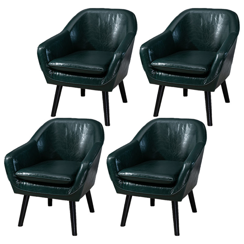 Contemporary Style Upholstered Arm Chair Solid Back Dining Side Chairs for Home Use Turquoise 4 Piece Set Clearhalo ' kitchen&dining_furn' 'Dining Chairs' 'Dining Tables & Seating' 'dining_chair' 'furn' 'furn_dining_chair' 'Furniture' 'furniture_dining_chair' 'Kitchen & Dining Furniture' 'kitchen' 3859064