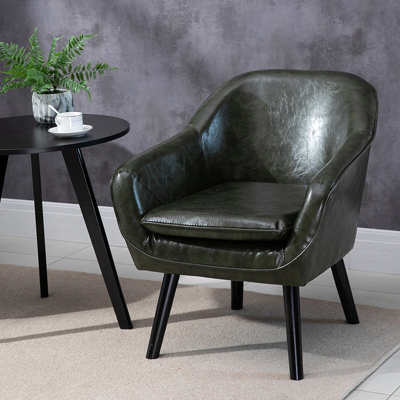 Contemporary Style Upholstered Arm Chair Solid Back Dining Side Chairs for Home Use Blackish Green 1 Piece Clearhalo ' kitchen&dining_furn' 'Dining Chairs' 'Dining Tables & Seating' 'dining_chair' 'furn' 'furn_dining_chair' 'Furniture' 'furniture_dining_chair' 'Kitchen & Dining Furniture' 'kitchen' 3859065