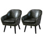 Contemporary Style Upholstered Arm Chair Solid Back Dining Side Chairs for Home Use Blackish Green 2 Piece Set Clearhalo ' kitchen&dining_furn' 'Dining Chairs' 'Dining Tables & Seating' 'dining_chair' 'furn' 'furn_dining_chair' 'Furniture' 'furniture_dining_chair' 'Kitchen & Dining Furniture' 'kitchen' 3859066