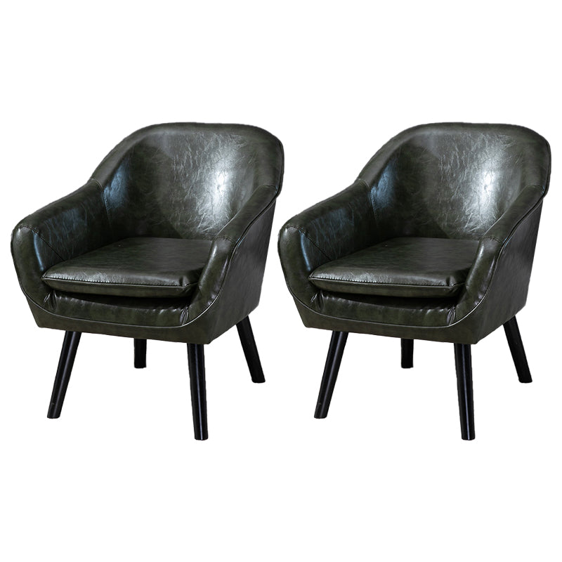 Contemporary Style Upholstered Arm Chair Solid Back Dining Side Chairs for Home Use Blackish Green 2 Piece Set Clearhalo ' kitchen&dining_furn' 'Dining Chairs' 'Dining Tables & Seating' 'dining_chair' 'furn' 'furn_dining_chair' 'Furniture' 'furniture_dining_chair' 'Kitchen & Dining Furniture' 'kitchen' 3859066