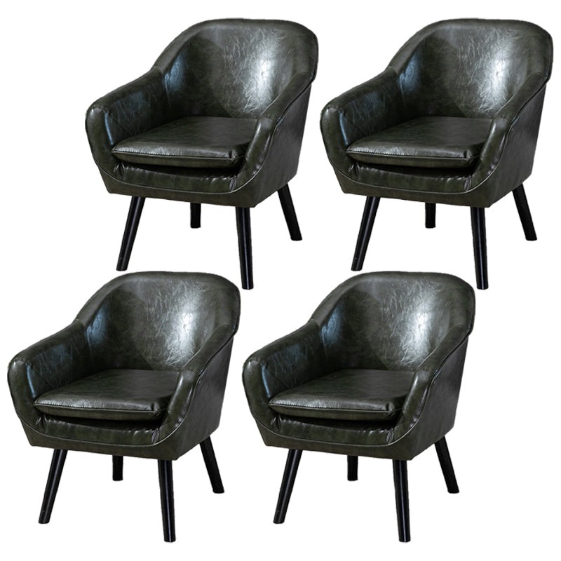Contemporary Style Upholstered Arm Chair Solid Back Dining Side Chairs for Home Use Blackish Green 4 Piece Set Clearhalo ' kitchen&dining_furn' 'Dining Chairs' 'Dining Tables & Seating' 'dining_chair' 'furn' 'furn_dining_chair' 'Furniture' 'furniture_dining_chair' 'Kitchen & Dining Furniture' 'kitchen' 3859067