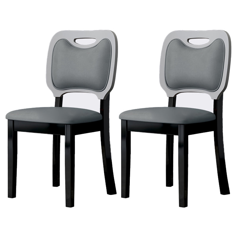 Home Contemporary Side Chair Open Back Upholstered Wood Dining Room Chair (Set of 2) Grey Black Clearhalo ' kitchen&dining_furn' 'Dining Chairs' 'Dining Tables & Seating' 'dining_chair' 'furn' 'furn_dining_chair' 'Furniture' 'furniture_dining_chair' 'Kitchen & Dining Furniture' 'kitchen' 3859069