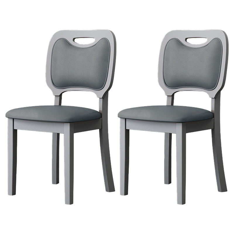 Home Contemporary Side Chair Open Back Upholstered Wood Dining Room Chair (Set of 2) Grey Gray Clearhalo ' kitchen&dining_furn' 'Dining Chairs' 'Dining Tables & Seating' 'dining_chair' 'furn' 'furn_dining_chair' 'Furniture' 'furniture_dining_chair' 'Kitchen & Dining Furniture' 'kitchen' 3859071