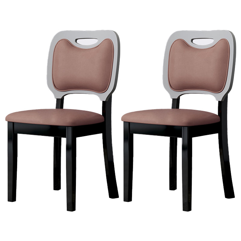 Home Contemporary Side Chair Open Back Upholstered Wood Dining Room Chair (Set of 2) Pink Black Clearhalo ' kitchen&dining_furn' 'Dining Chairs' 'Dining Tables & Seating' 'dining_chair' 'furn' 'furn_dining_chair' 'Furniture' 'furniture_dining_chair' 'Kitchen & Dining Furniture' 'kitchen' 3859073