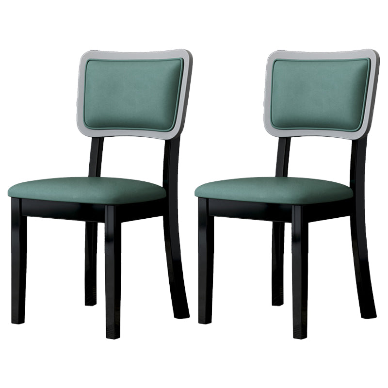 Home Contemporary Side Chair Open Back Upholstered Wood Dining Room Chair (Set of 2) Aqua Black Clearhalo ' kitchen&dining_furn' 'Dining Chairs' 'Dining Tables & Seating' 'dining_chair' 'furn' 'furn_dining_chair' 'Furniture' 'furniture_dining_chair' 'Kitchen & Dining Furniture' 'kitchen' 3859079
