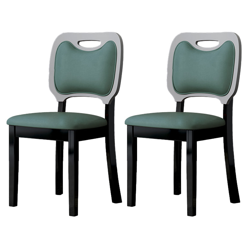 Home Contemporary Side Chair Open Back Upholstered Wood Dining Room Chair (Set of 2) Peacock Blue Black Clearhalo ' kitchen&dining_furn' 'Dining Chairs' 'Dining Tables & Seating' 'dining_chair' 'furn' 'furn_dining_chair' 'Furniture' 'furniture_dining_chair' 'Kitchen & Dining Furniture' 'kitchen' 3859080