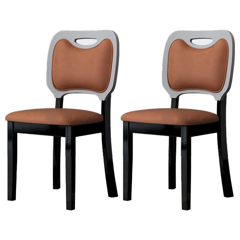 Home Contemporary Side Chair Open Back Upholstered Wood Dining Room Chair (Set of 2) Orange Black Clearhalo ' kitchen&dining_furn' 'Dining Chairs' 'Dining Tables & Seating' 'dining_chair' 'furn' 'furn_dining_chair' 'Furniture' 'furniture_dining_chair' 'Kitchen & Dining Furniture' 'kitchen' 3859090