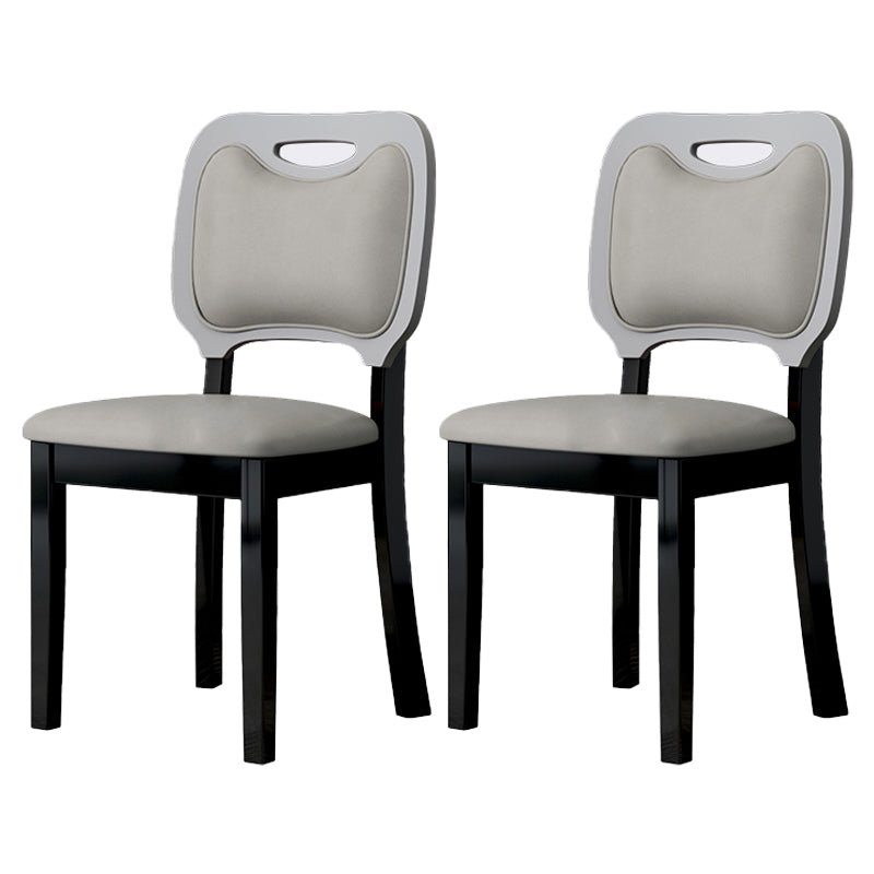 Home Contemporary Side Chair Open Back Upholstered Wood Dining Room Chair (Set of 2) Off-White Black Clearhalo ' kitchen&dining_furn' 'Dining Chairs' 'Dining Tables & Seating' 'dining_chair' 'furn' 'furn_dining_chair' 'Furniture' 'furniture_dining_chair' 'Kitchen & Dining Furniture' 'kitchen' 3859092