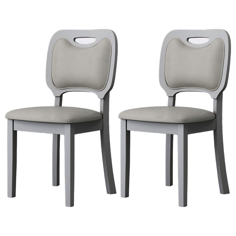 Home Contemporary Side Chair Open Back Upholstered Wood Dining Room Chair (Set of 2) Off-White Gray Clearhalo ' kitchen&dining_furn' 'Dining Chairs' 'Dining Tables & Seating' 'dining_chair' 'furn' 'furn_dining_chair' 'Furniture' 'furniture_dining_chair' 'Kitchen & Dining Furniture' 'kitchen' 3859093